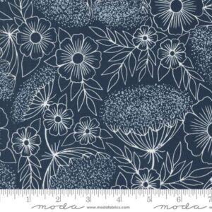 Field of flowers by Katharine Watson for Moda Navy 331419 £15.00 a metre