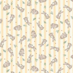 Little Ones 191/Y Bunnies Yellow Andover fabrics Makower UK